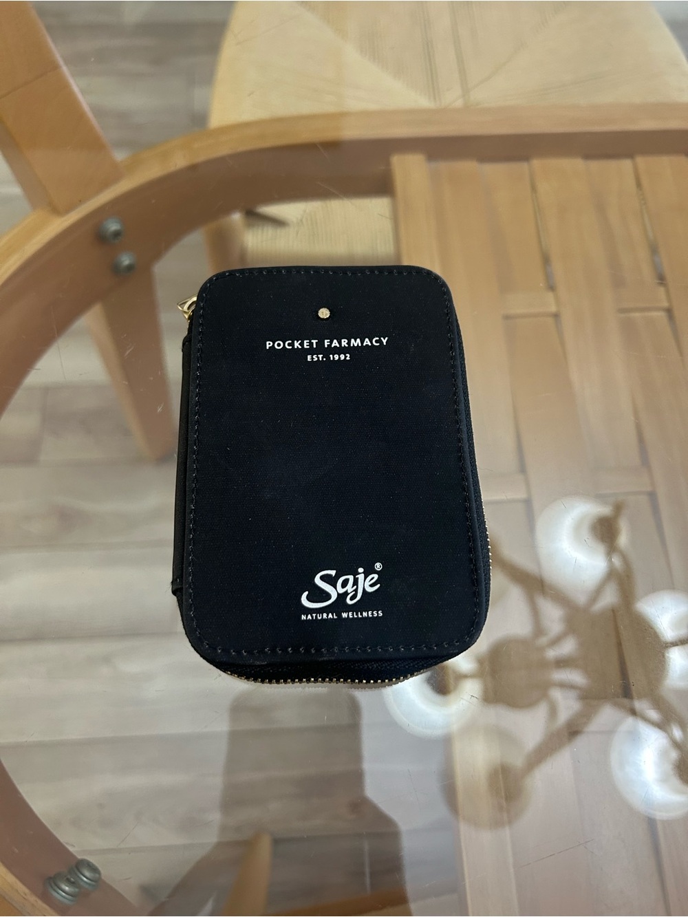 Saje Black Pocket Farmacy Zip Pouch - Black